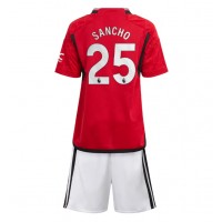 Manchester United Jadon Sancho #25 Domáci Detský futbalový dres 2023-24 Krátky Rukáv (+ trenírky)